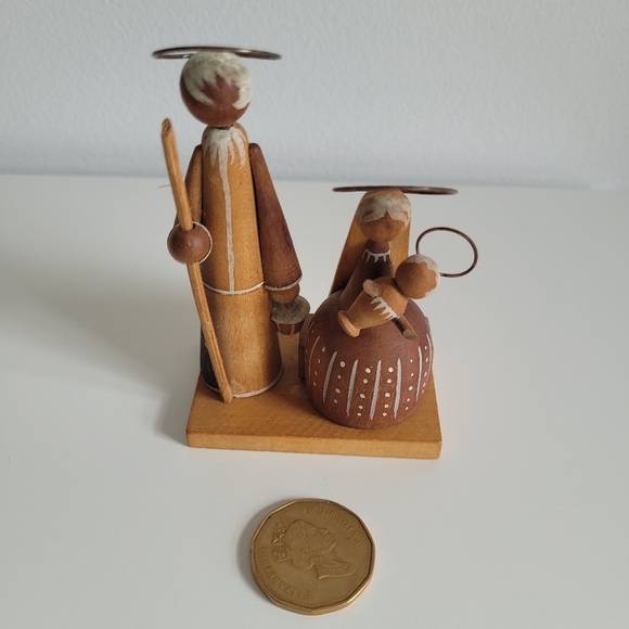Vintage Wooden Nativity Figurine Holy Family Hand Carved Borowick & Byliniak MCM - Picture 9 of 9
